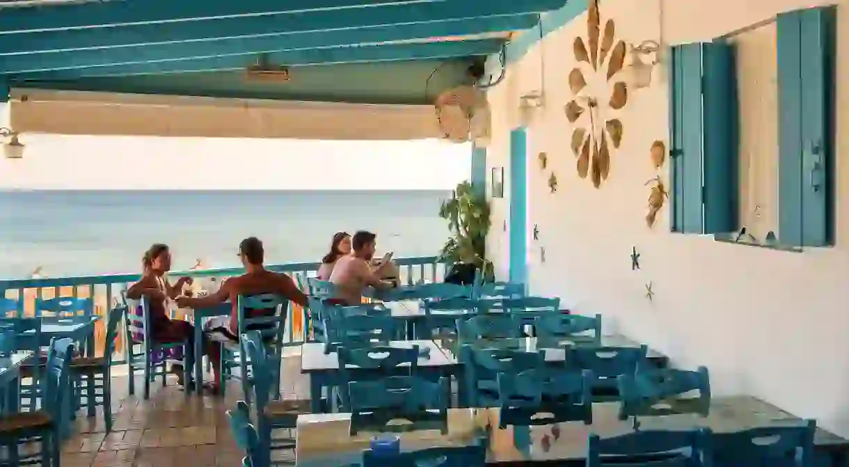 There are plenty of al fresco options when it comes to dining in Milos