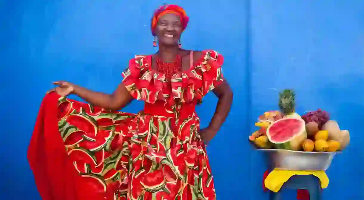 Palenqueras are the fruit vendors synonymous with the historic city of Cartagena, Colombia