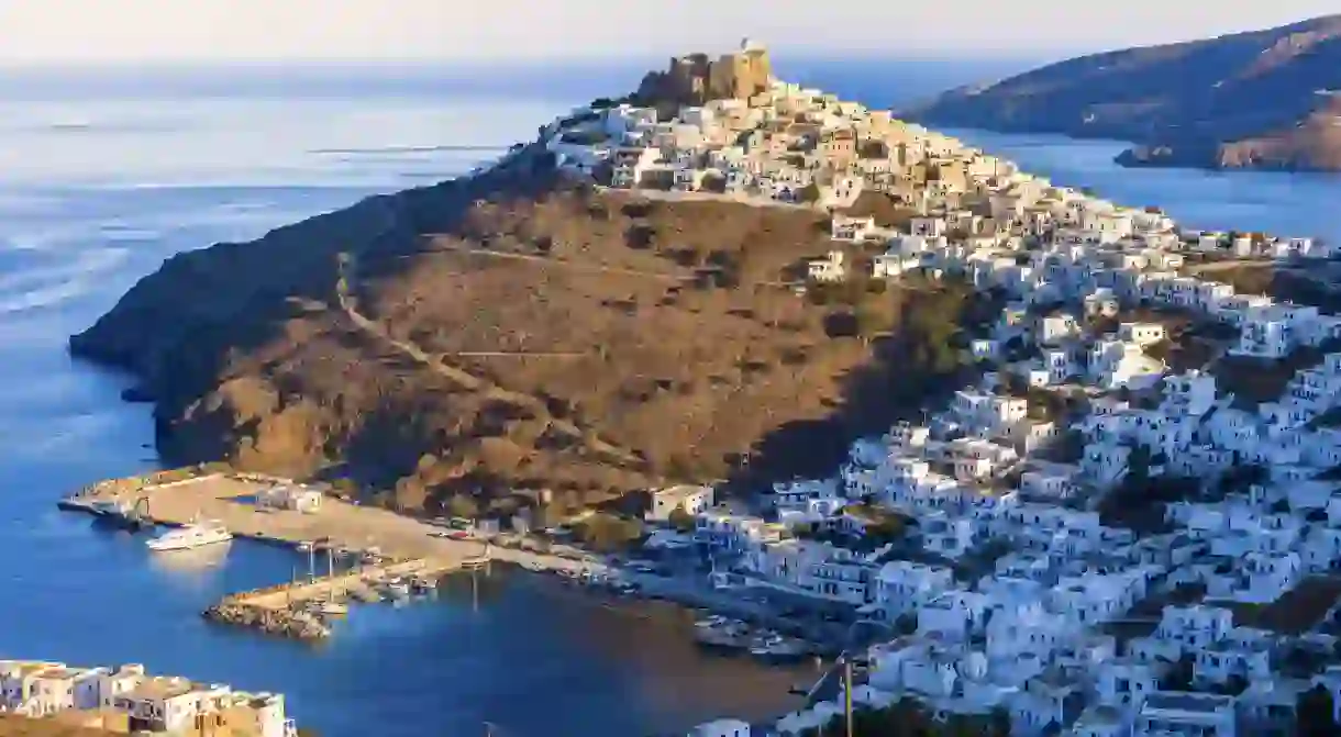 The Castle of Astypalaia sits atop a hill, providing stunning panoramic views