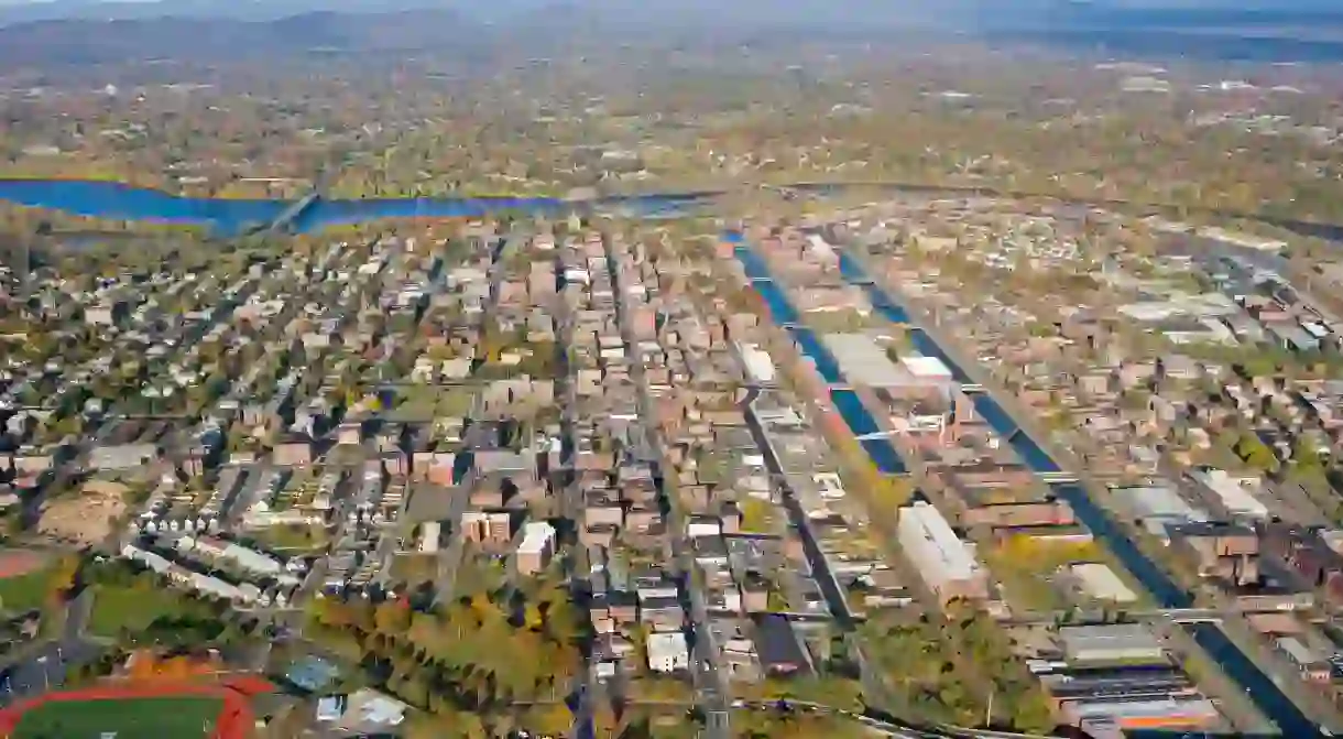 Holyoke sits along the western bank of the Connecticut River