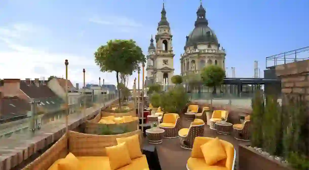 Stay at the Aria Hotel and take in the sights of beautiful Budapest from its rooftop terrace