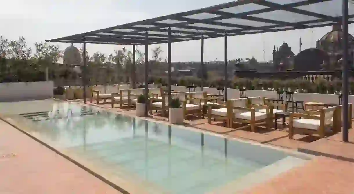 Circulo Mexicano has a chic rooftop pool area complete with views across the center of Mexico City