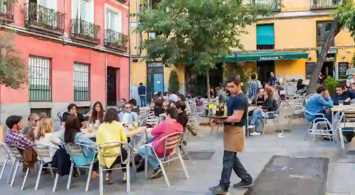 Head for a drink at Plaza de Carlos Cambronero in Madrid