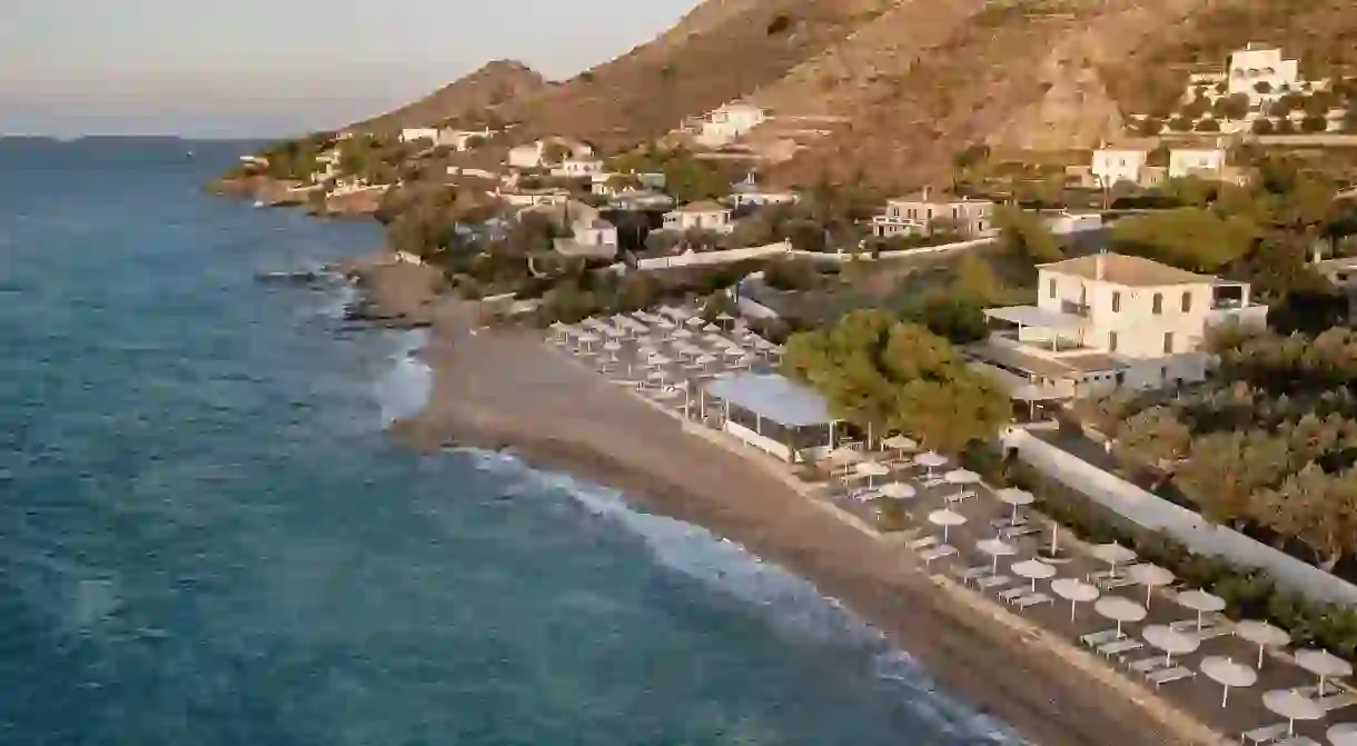 You can dine right on the sand at the Four Seasons Hydra