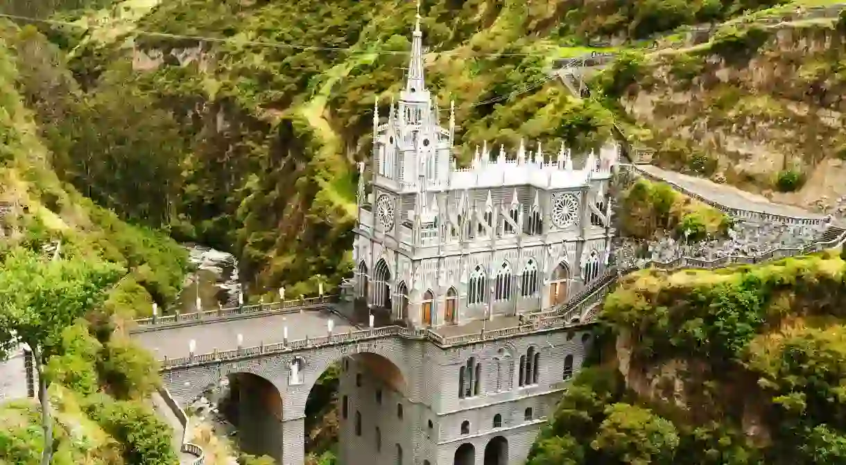 Visit the historic Las Lajas to witness its ornate detailing on a tour of Colombias most beautiful architecture