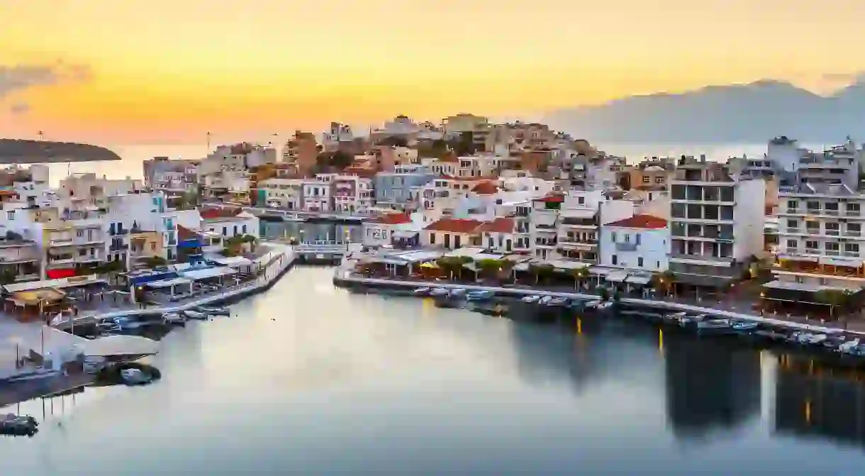 The charming harbour of laid-back Agios Nikolaos, on the east coast of the island