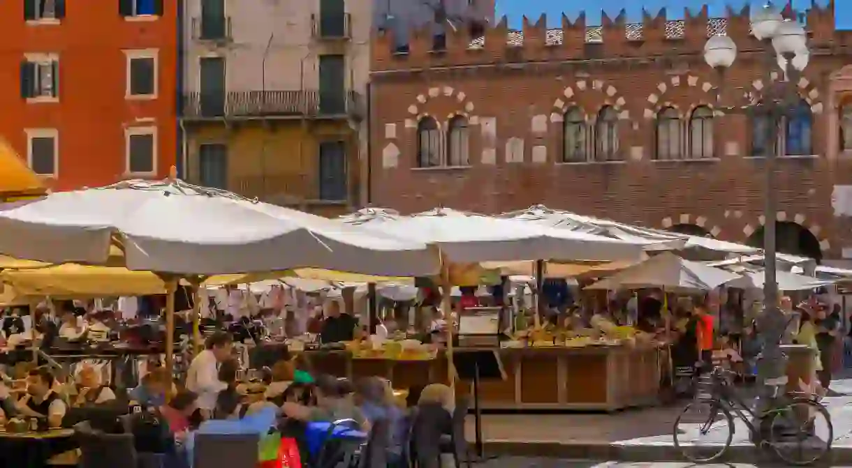 Veronas Piazza delle Erbe is a pleasant spot for an al fresco drink