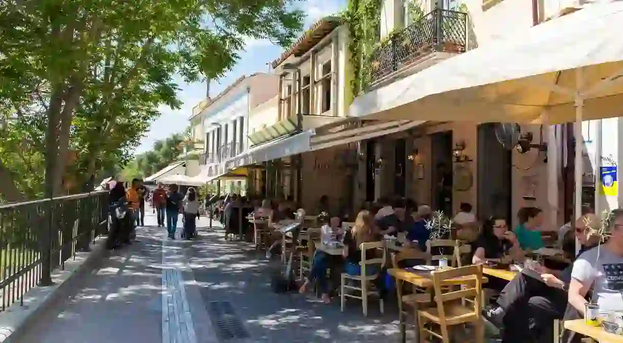 Adrianou Street is home to several of the best tavernas in Athens