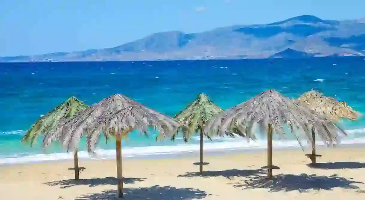 Plaka beach, on the west side of Naxos, is one of the islands big hitters