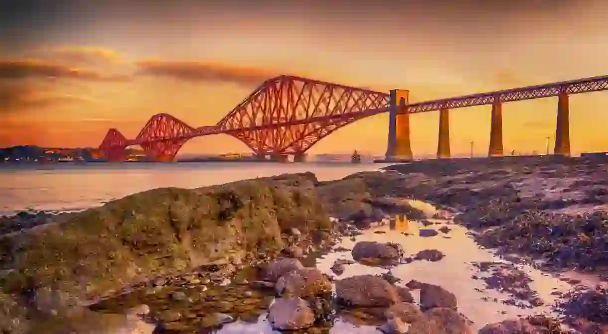 The Forth Bridge in Scotland is a beautiful cantilever bridge dating back to 1890