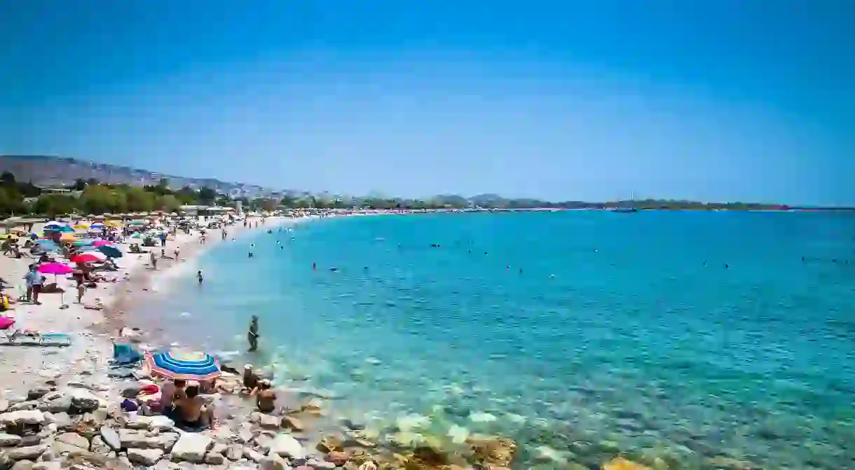 Glyfada beach is situated conveniently close to the Greek capital city of Athens