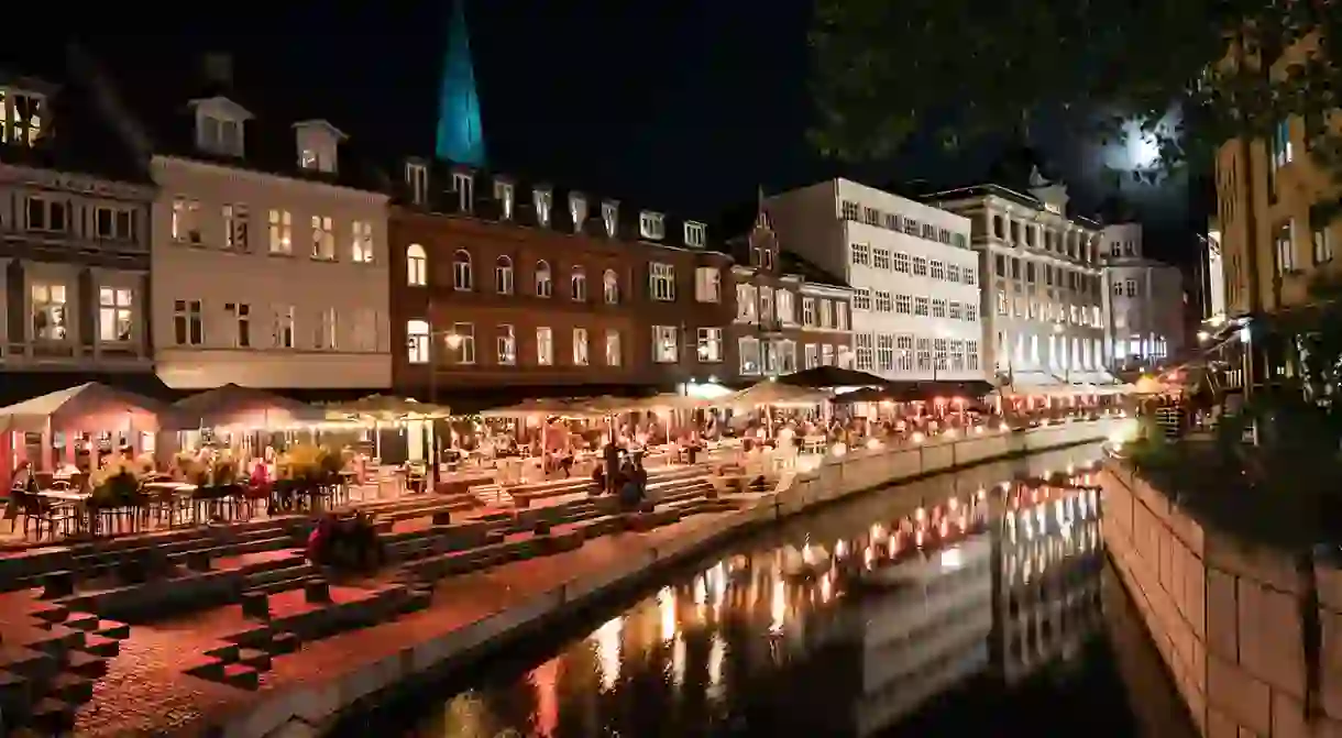 Youll feel at home in Aarhus, with a river in a street