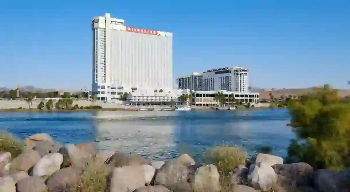 Don Laughlins Riverside Resort Hotel and Casino sits next to the Colorado River