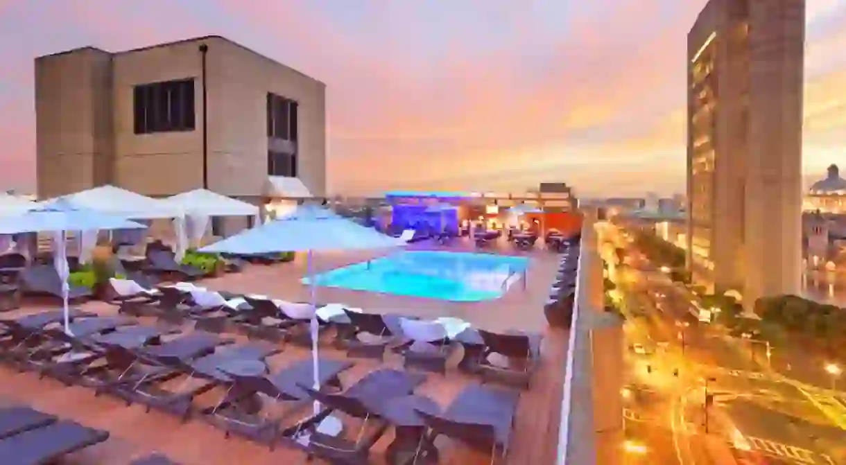 The Colonnade Hotels rooftop pool provides the perfect place to unwind