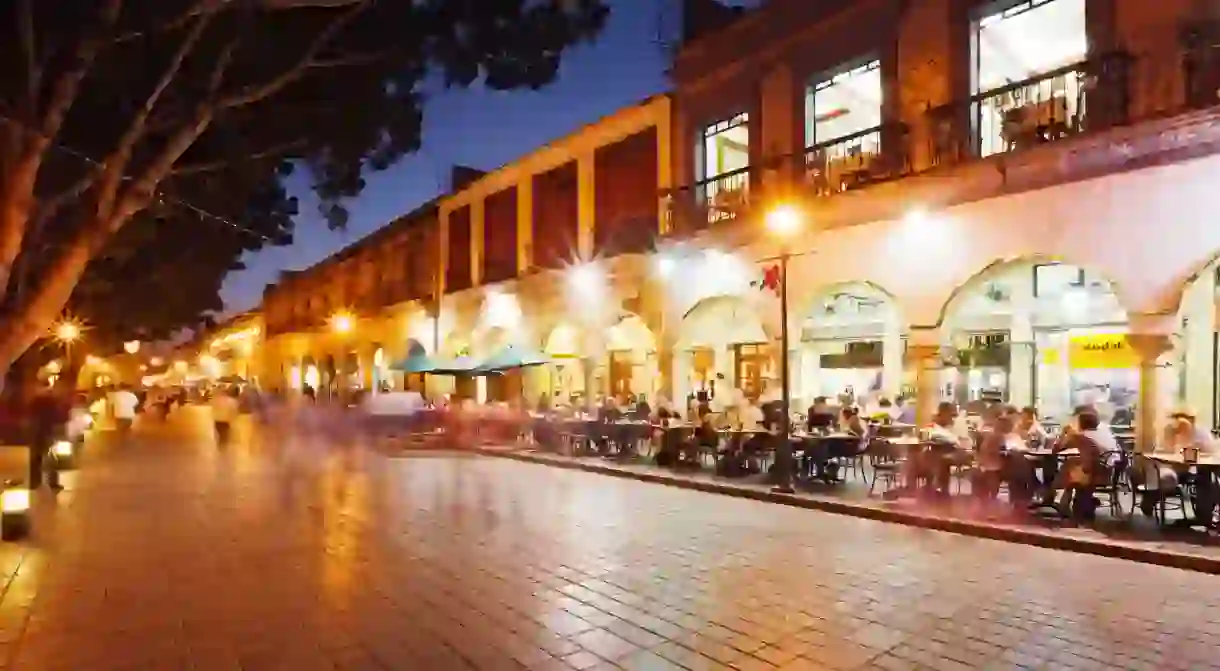 The Zócalo in Oaxaca City, Mexico, is a great place for eating out