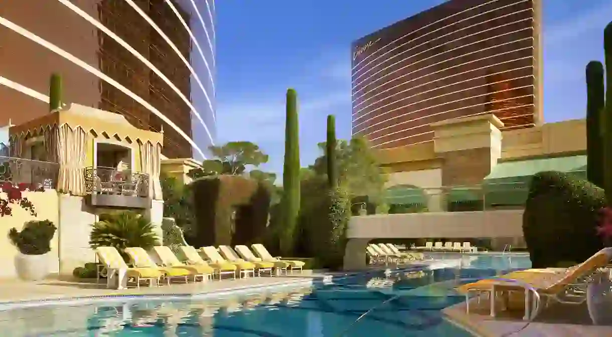 Enjoy five-star luxury at the Wynn with its relaxing pools and 18-hole golf course