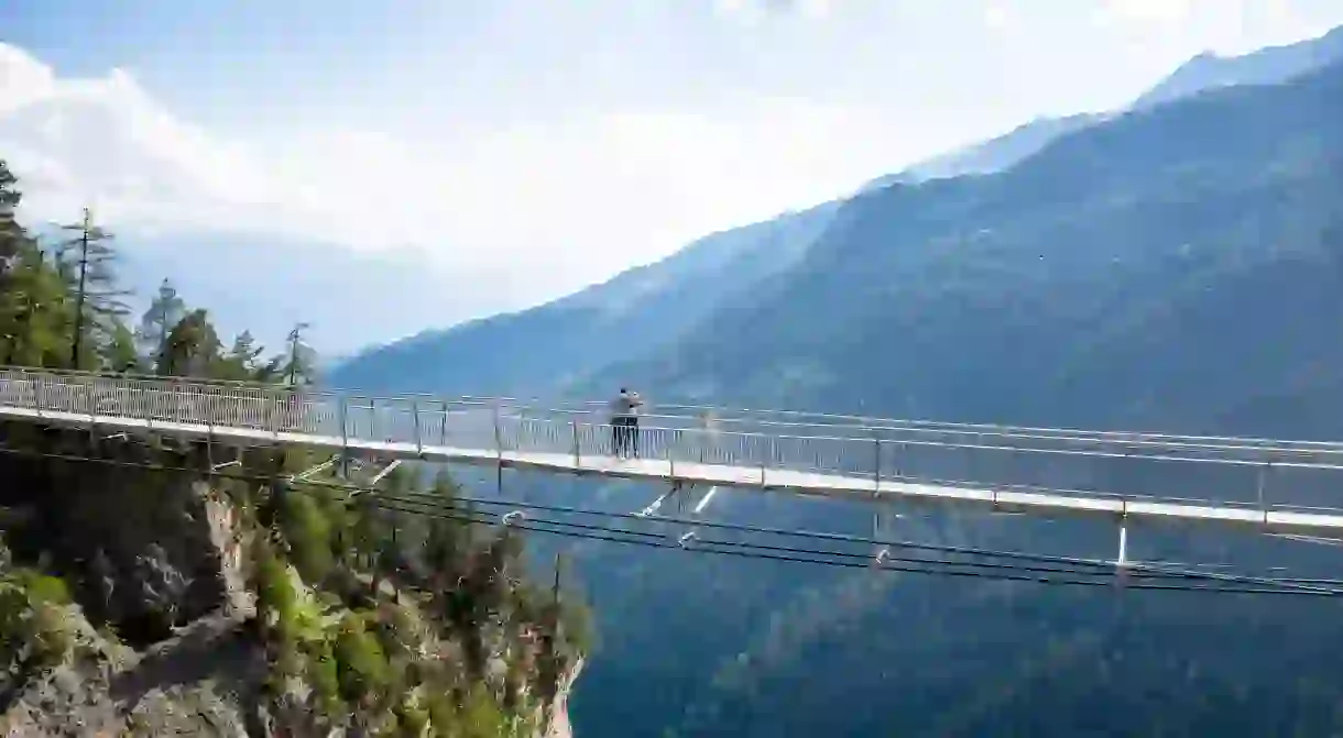 Footbridges form part of an extensive network of paths and hiking trails in Crans-Montana