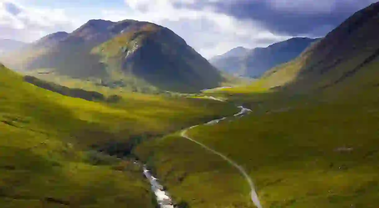 Take in the scenery from above with views of Glen Etive in the Scottish Highlands