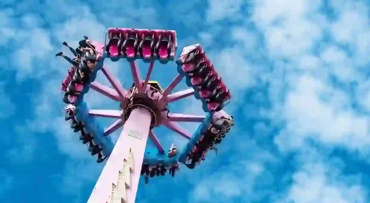 Get your adrenaline pumping on the rides at Fantasy Island in Skegness, England