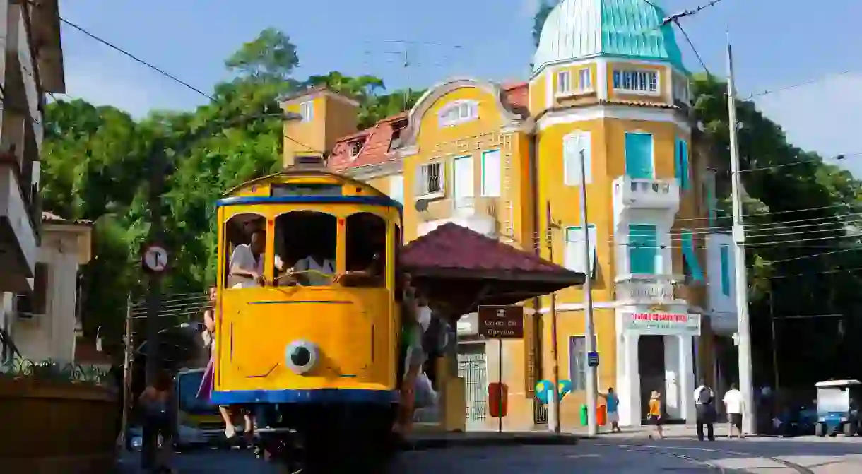 The famous tramway is a great way of getting around the Santa Teresa area