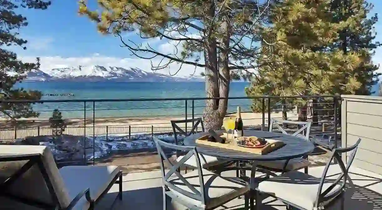 Enjoy stellar views of Lake Tahoe and the snowcapped mountains from the pet-friendly Landing Resort and Spa