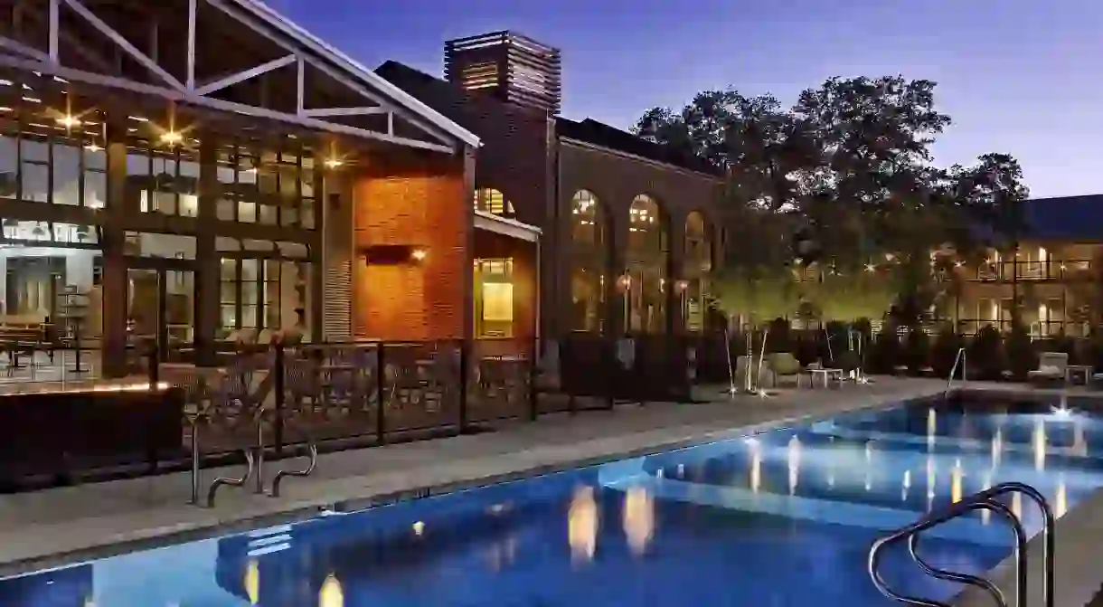 The courtyard swimming pool at the Cavalry Court is a lovely place to relax