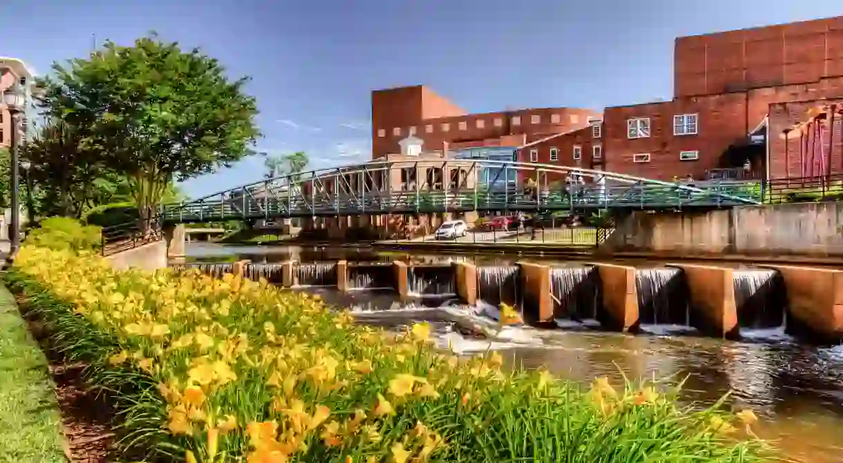 Go for a stroll at Falls Park on the Reedy in Greenville, South Carolina