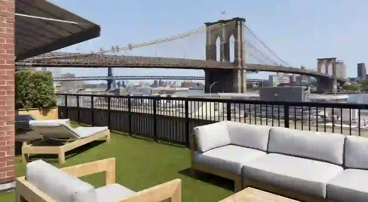 Relax with views of the Brooklyn Bridge on your next stay around the Port of New York and New Jersey