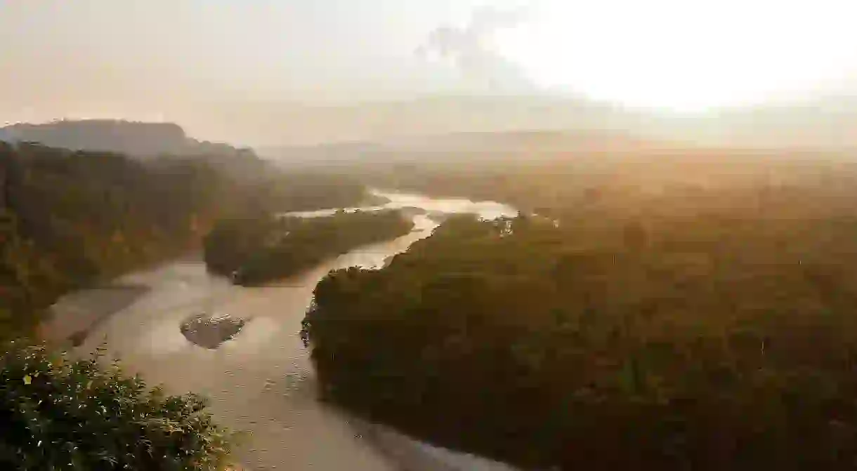 The River Anzu stretches through the stunning Amazon rainforest in Ecuador