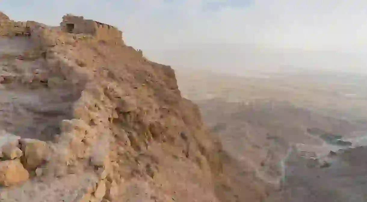 The ruins of the 2,000-year-old Masada fortress sit atop a mountain plateau in the Dead Sea region of Israel