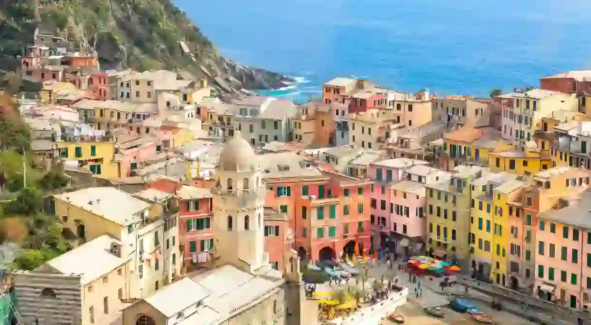 Vernazza is one of the five colourful cliffside towns that make up the Cinque Terre