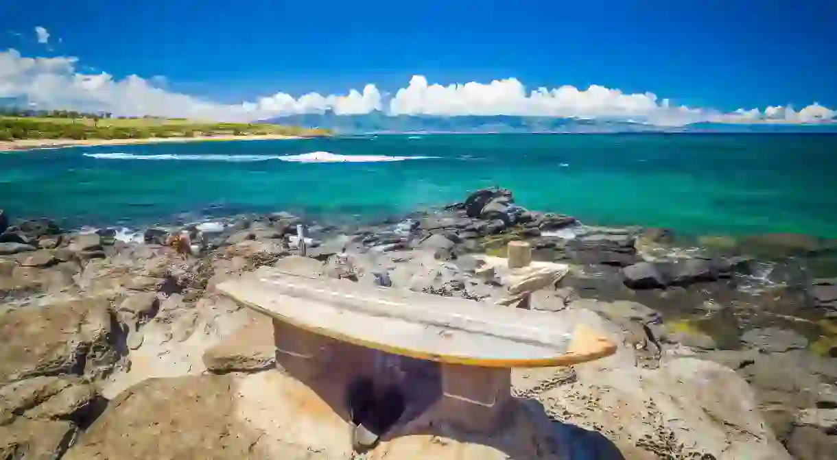 Ho‘okipa Beach Park is a famous windsurfing destination on Maui