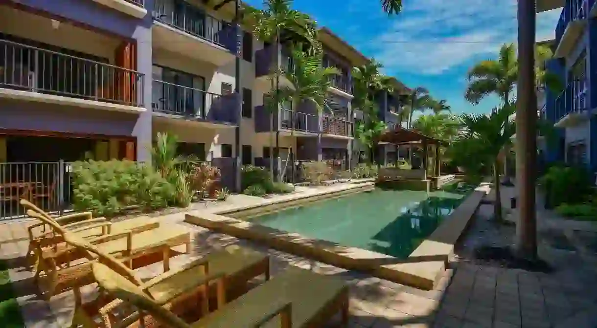 Southern Cross Atrium Apartments offers guests use of a lush outdoor pool area