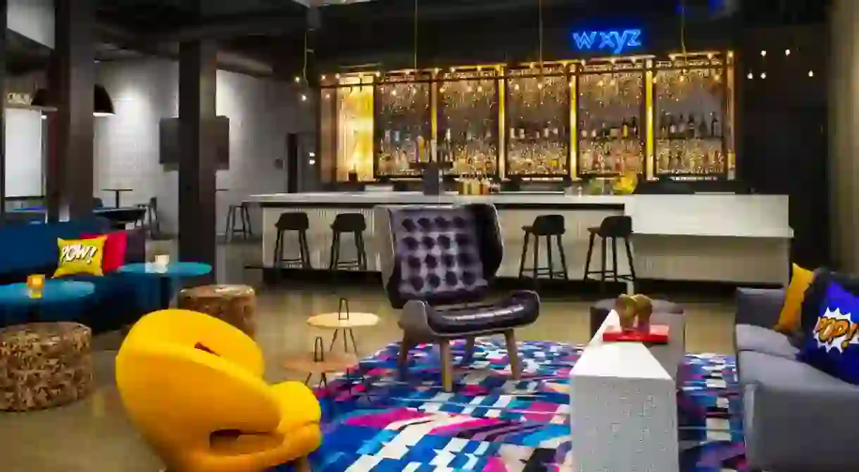 Up to two pets are welcome at contemporary and colorful hotel Aloft Waco Baylor