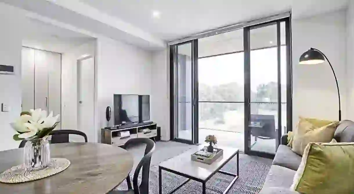 Floor-to-ceiling windows and nature views are all part of the package at Canberra Chic