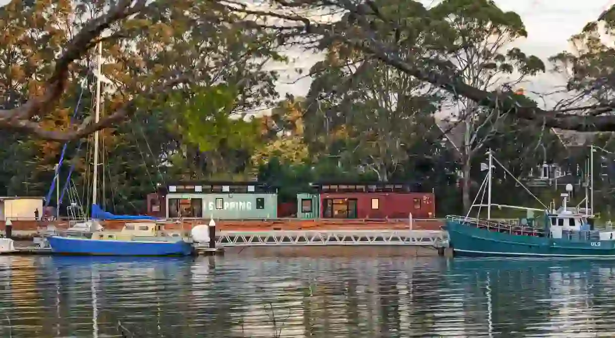 The luxurious converted shipping containers of Coastal Pods Wynyard offer waterfront views