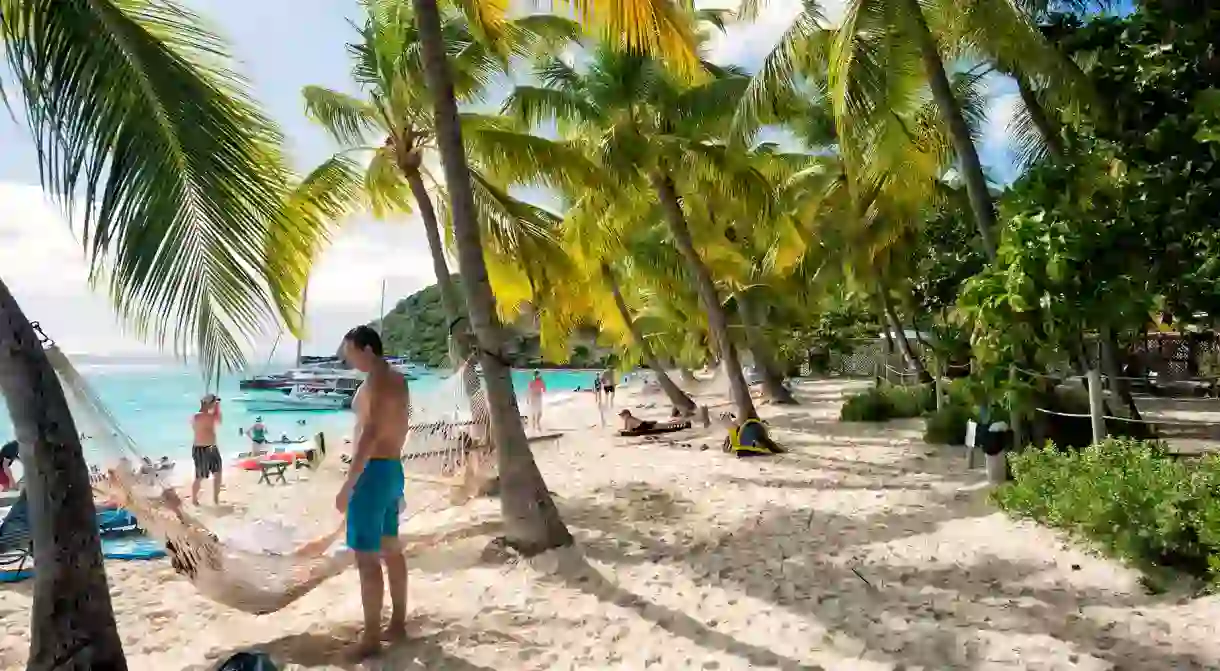 The Soggy Dollar Bar at White Bay is one of the top spots for a drink on Jost Van Dyke