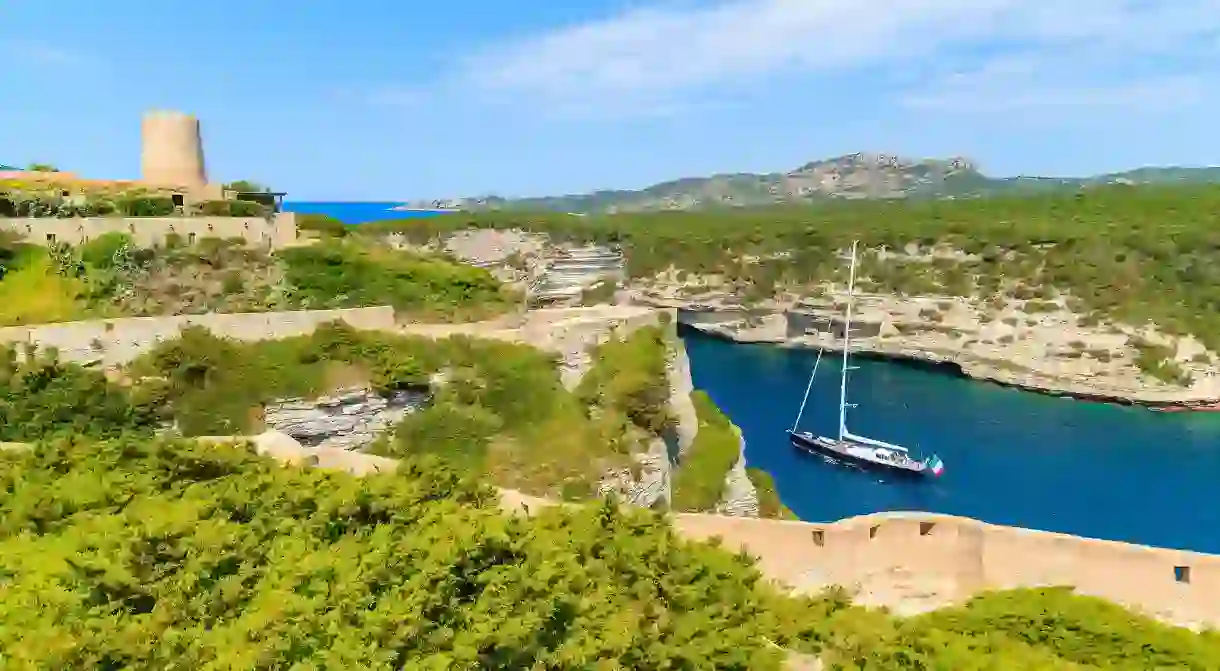 Bonifacio port is one of many beautiful stop-offs on a sailing trip around Corsica