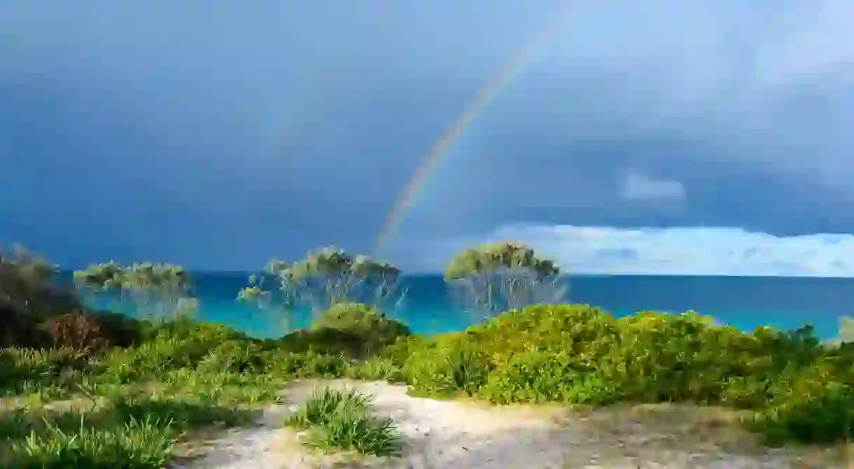 The beautiful Seven Mile Beach is more remote than other beaches in Forster