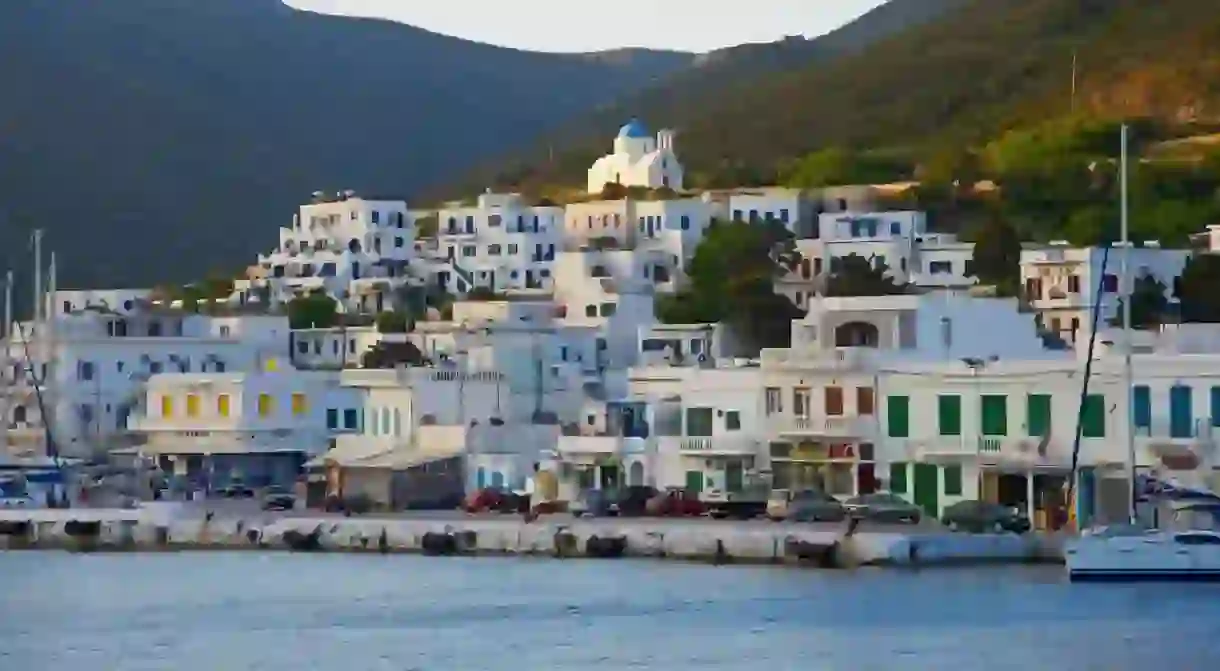 Katapola port is a popular spot to moor off Amorgos