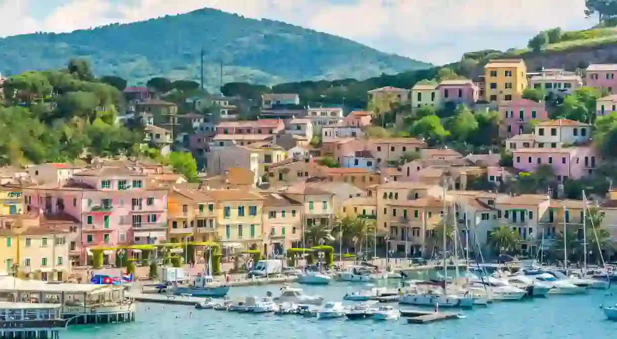 Porto Azzurro on Elba is a popular stop for sailors in Tuscany