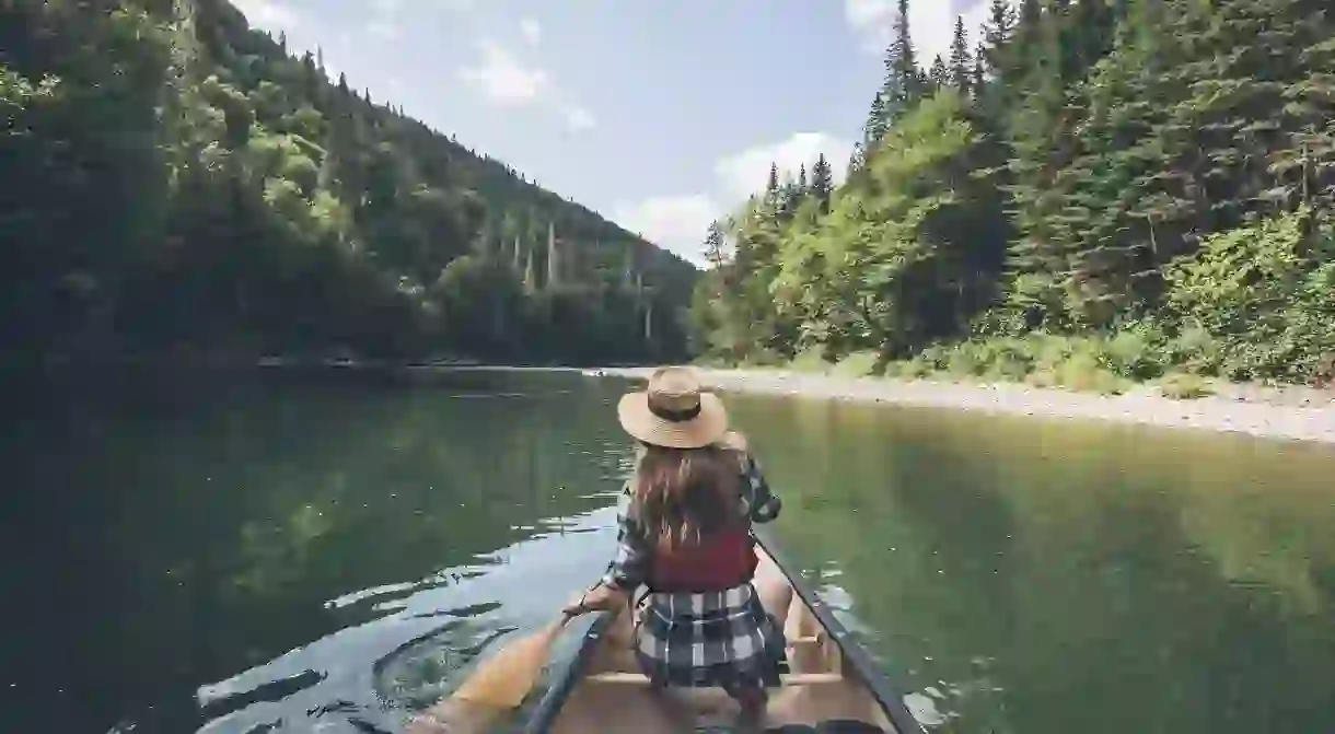 Head out into the wilds of New Brunswick on a river canoe