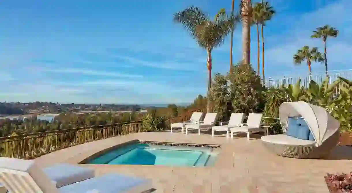 Enjoy a soak and panoramic views under the Southern Californian sun at the Park Hyatt Aviara Resort