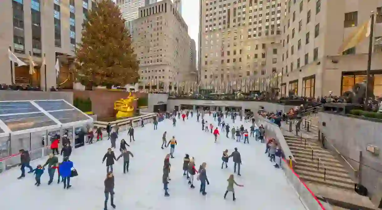 Book a vacation in New York over Christmas to join the skaters at the Rockefeller Center