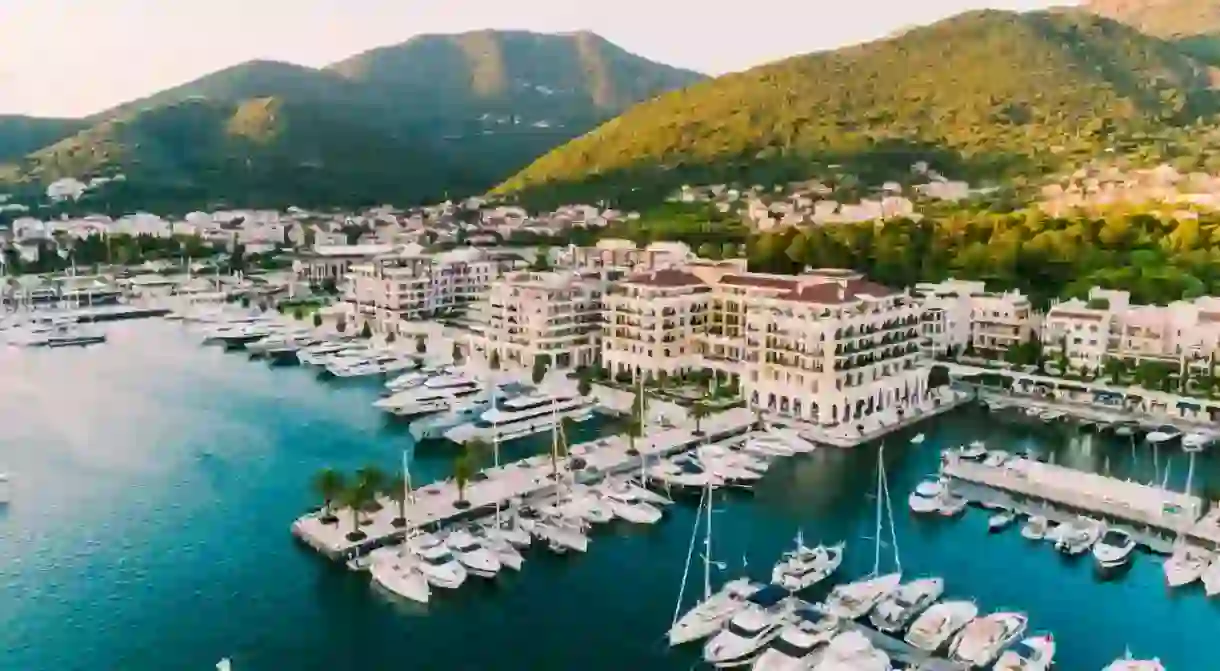 Regent Porto hotel overlooks Tivats marina, which is known for its superyachts