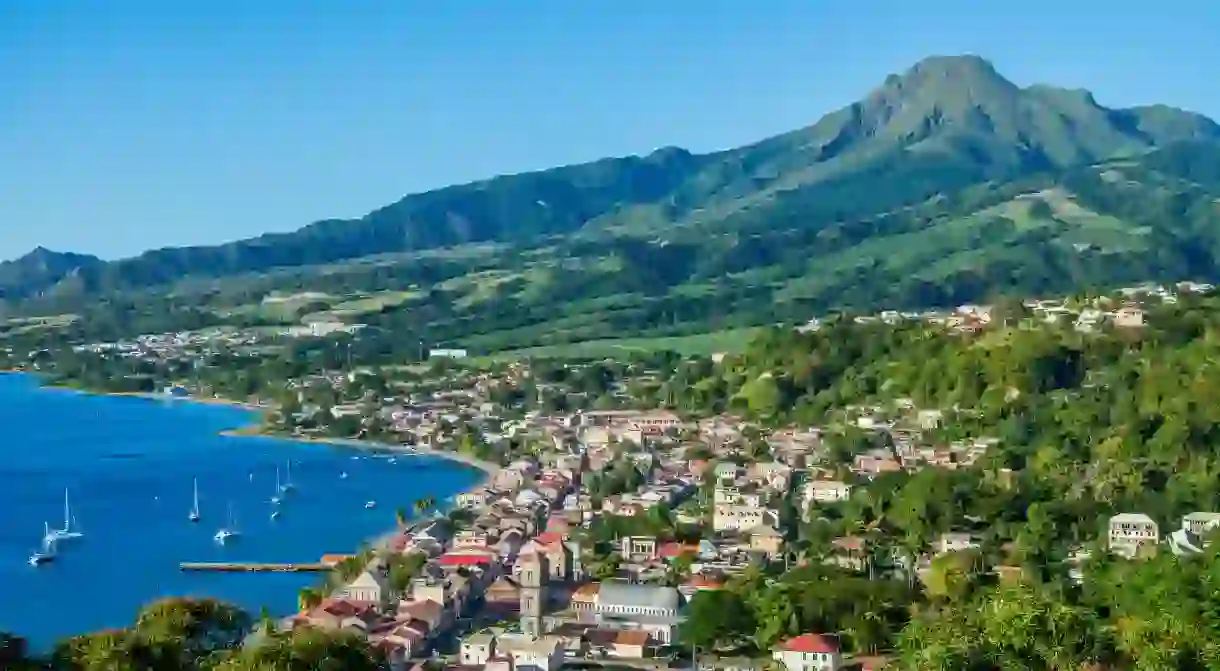 Saint Pierre sits beneath the active volcano of Mount Pelée