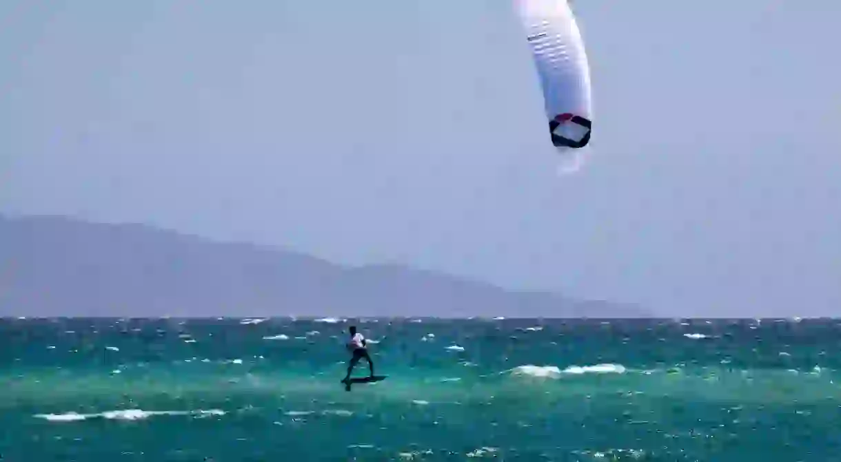 Kitesurfing is increasingly popular among visitors to Baja California