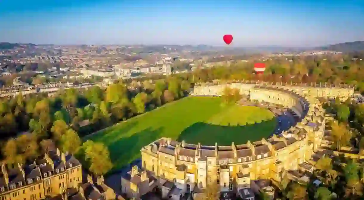 The Royal Crescent Hotel & Spa as seen from above