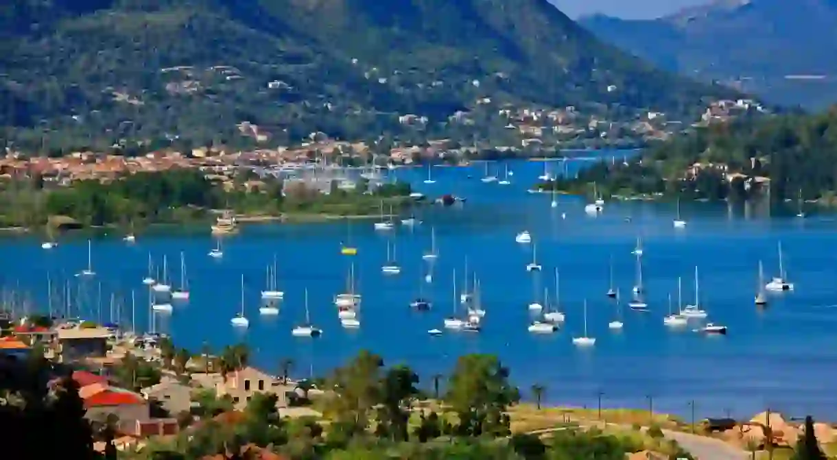 Vlychos is a very popular anchorage for skippers in Lefkada