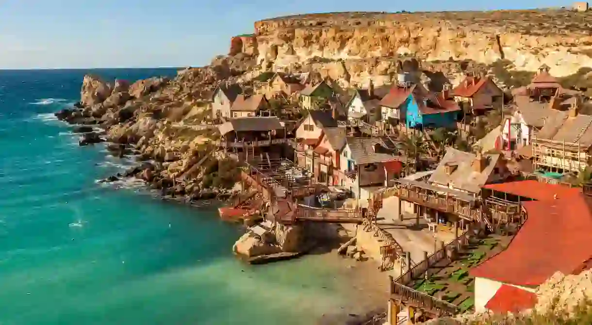 Popeye Village in Malta was built for a 1980 live-action musical about the spinach-gobbling sailor